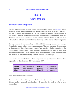 Unit 3 Our Families - Haida Language Mainpage