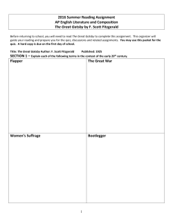 AP Literature Summer Great Gatsby Packet 2016