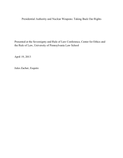 Presidential Authority and Nuclear Weapons: Taking