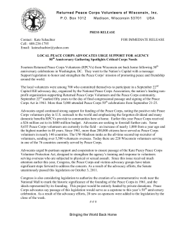 Local Peace Corps Advocates Urge Support for Agency