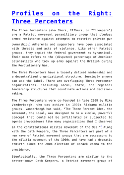 Profiles on the Right: Three Percenters