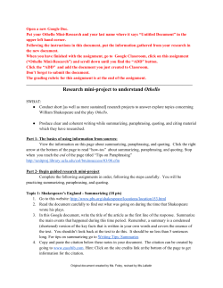 Research miniproject to understandа​Othello