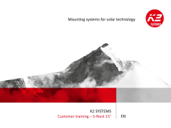 Mounting systems for solar technology K2 SYSTEMS Customer