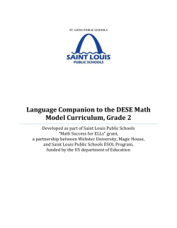 Language Companion to the DESE Math Model Curriculum