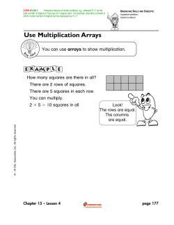 Use Multiplication Arrays