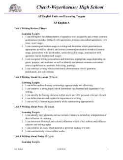 AP English - Chetek-Weyerhaeuser School District