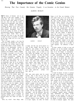 The Importance of the Comic Genius