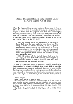 Racial Discrimination in Employment under the Civil Rights Act of
