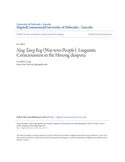 Neeg Tawg Rog (War-torn People): Linguistic Consciousness in the