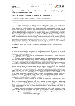 Physicochemical Characteristics of Gelatin Extracted from Catfish