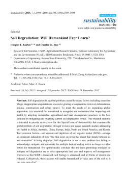Soil Degradation: Will Humankind Ever Learn?