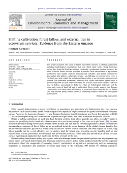 Shifting cultivation, forest fallow, and externalities in