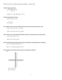 Math 112 Test 2 Non-calculator part Practice