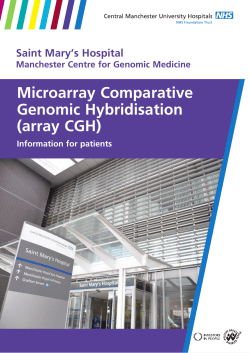 array CGH - Manchester Centre for Genomic Medicine