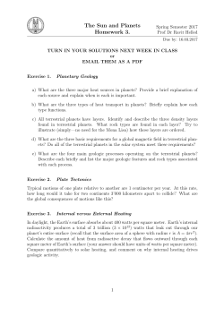 The Sun and Planets Homework 3.
