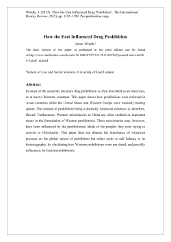 How the East Influenced Drug Prohibition (PDF Available)