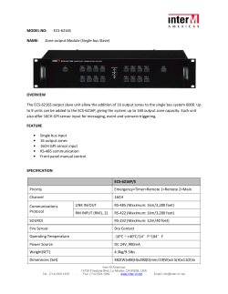 MODEL NO: ECS-6216S NAME: Zone output Module (Single bus