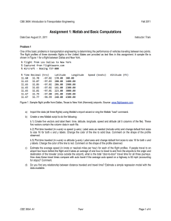 Assignment 1: Matlab and Basic Computations