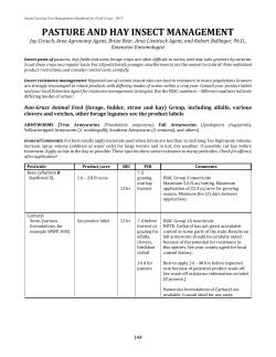 PASTURE AND HAY INSECT MANAGEMENT