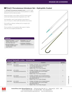 Percutaneous Introducer Set &ndash; Hydrophilic Coated