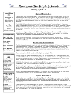 Announcements HHS - Hudsonville Public Schools