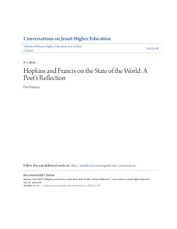 Hopkins and Francis on the State of the World: A Poet`s Reflection