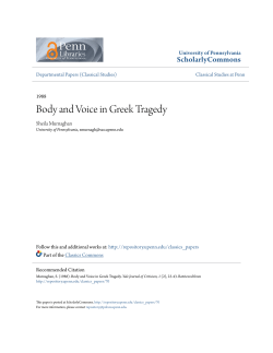Body and Voice in Greek Tragedy