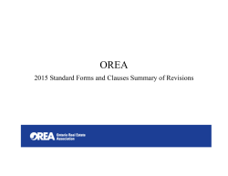 2015 Standard Forms and Clauses Summary of Revisions