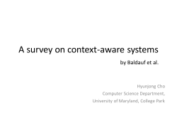 A Survey on Context-aware systems