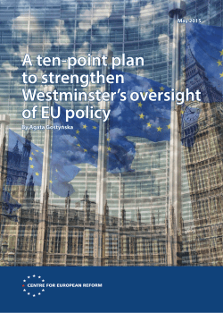 A ten-point plan to strengthen Westminster`s oversight of EU policy