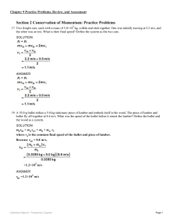 Section 2 Conservation of Momentum: Practice Problems