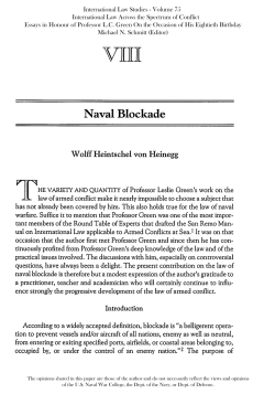 Naval Blockade - US Naval War College