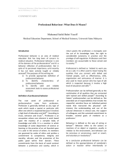 Professional Behaiour: What Does It Means?