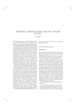 shapwick, domesday book and the `polden estate`