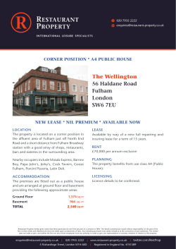 The Wellington 56 Haldane Road Fulham London SW6 7EU