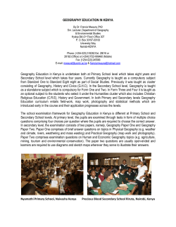 GEOGRAPHY EDUCATION IN KENYA Geography - IGU-CGE