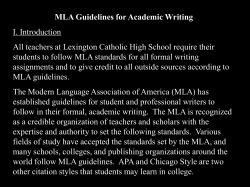 MLA Guidelines - Lexington Catholic High School
