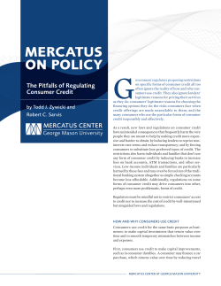 The Pitfalls of Regulating Consumer Credit