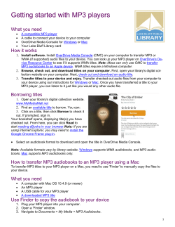 Getting started with MP3 players