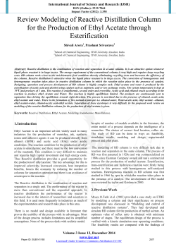 Review Modeling of Reactive Distillation Column for the Production