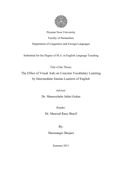 The Effect of Visual Aids on Concrete Vocabulary Learning by