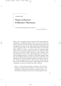 PEER-TO-PATENT: A MODEST PROPOSAL