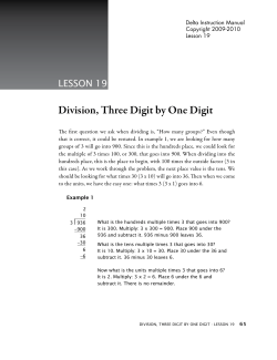 Division, Three Digit by One Digit - Math-U-See
