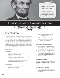 Lincoln and Emancipation - Bill of Rights Institute