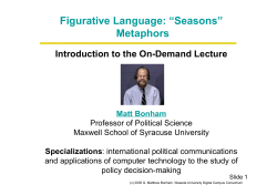 Figurative Language: &ldquo;Seasons&rdquo; Metaphors