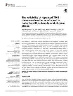The reliability of repeated TMS measures in older