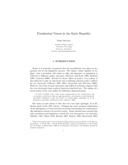 Presidential Vetoes in the Early Republic