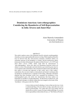 Dominican-American Auto-ethnographies: Considering the