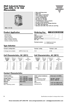 Midi Industrial Relay Type RMI. 2-10 10A Monostable