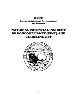 national potential incident of noncompliance (pinc) and guideline list